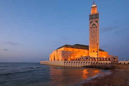 tour King Hasssan II mosque, Casablanca at dusk